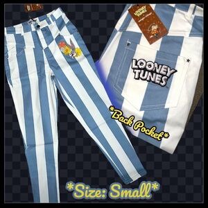 NWT: Unique Vintage X Looney Tunes - Bugs Bunny Pinstripe Cigarette Pants (S)